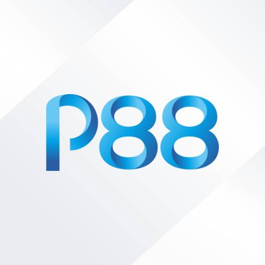 P88 ortak mektup ve sayı logo vektör çizim