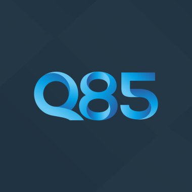 Q85 ortak mektup ve sayı logo vektör çizim