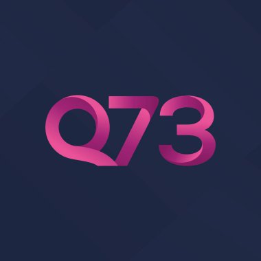 q73 ortak harf ve sayılar logo vektör çizim 
