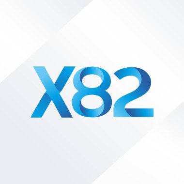 X82 mektup logo, vektör çizim ortak