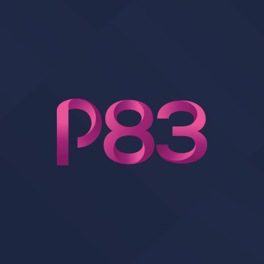 P83 ortak harf ve sayılar logo vektör çizim