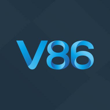 V86 mektup ve dijital numara logo simge