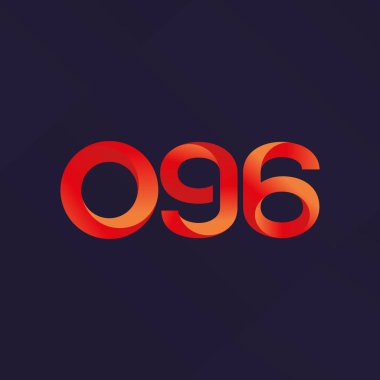 O96 ortak mektup ve sayı logo vektör çizim