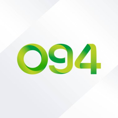 o94 ortak harf ve sayılar logo vektör çizim 