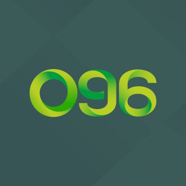 096 ortak mektup ve sayı logosu illüstrasyon vektör