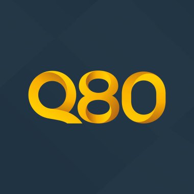 Q80 ortak harf ve sayılar logo vektör çizim 