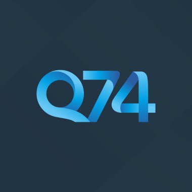 Q74 ortak mektup ve sayı logo vektör çizim