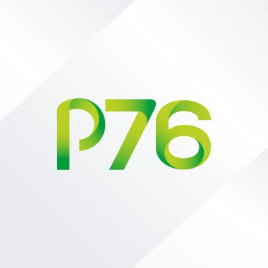 P76 ortak harf ve sayılar logo vektör çizim 