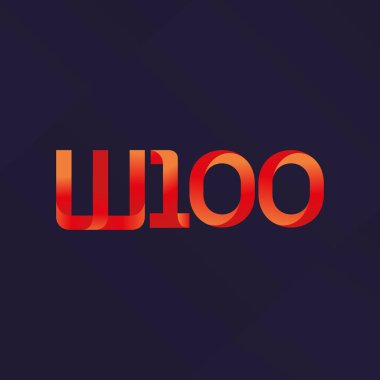 W100 ortak mektup logo, vektör çizim