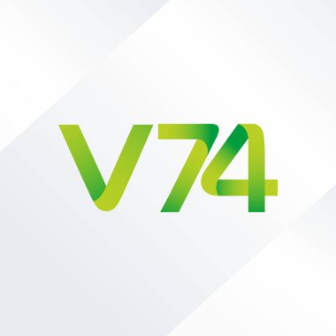 V74 mektup ve dijital numara logo simge