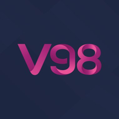 V98 ortak mektup logo, vektör çizim