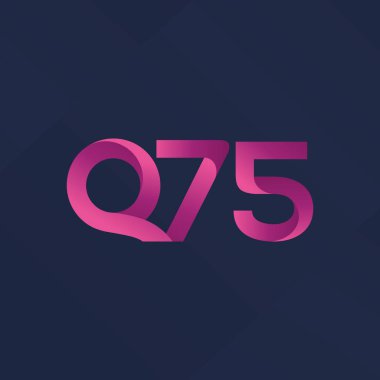 Q75 ortak mektup ve sayı logo vektör çizim