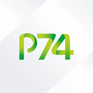p74 ortak harf ve sayılar logo vektör çizim 