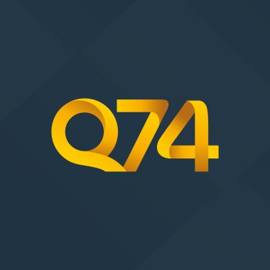 Q74 ortak mektup ve sayı logo vektör çizim