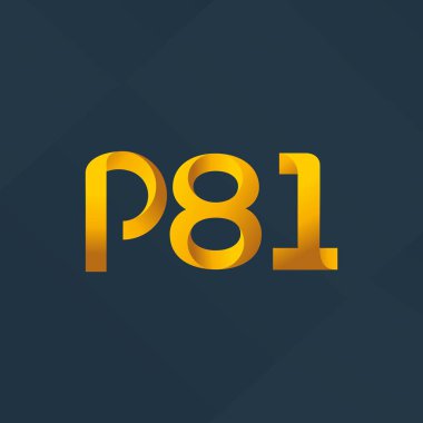p81 ortak harf ve sayılar logo vektör çizim