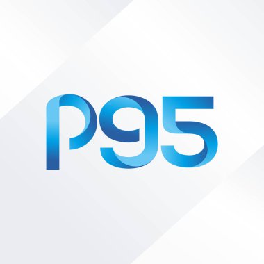 Maskesini P95 ortak mektup ve sayı logo vektör çizim