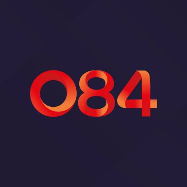 O84 ortak mektup ve sayı logo vektör çizim