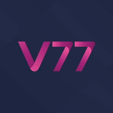 V77 mektup ve dijital numara logo simge