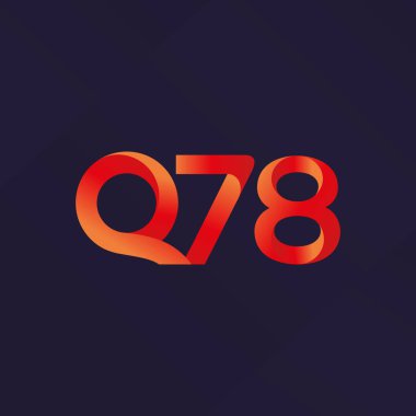 Q78 ortak harf ve sayılar logo vektör çizim