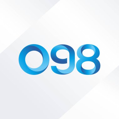 098 ortak mektup ve sayı logosu illüstrasyon vektör 