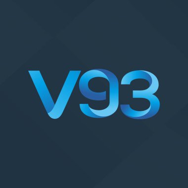 V93 ortak mektup logo, vektör çizim