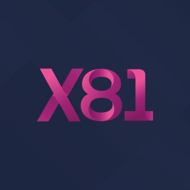 X81 mektup logo, vektör çizim ortak