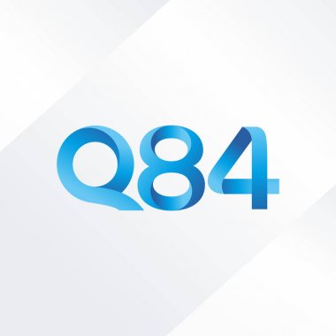 q84 ortak harf ve sayılar logo vektör çizim 