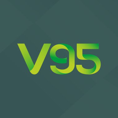 V95 ortak mektup logo, vektör çizim