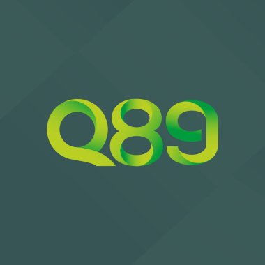  Q89 ortak mektup ve sayı logo vektör çizim