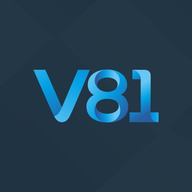 V81 mektup ve dijital numara logo simge