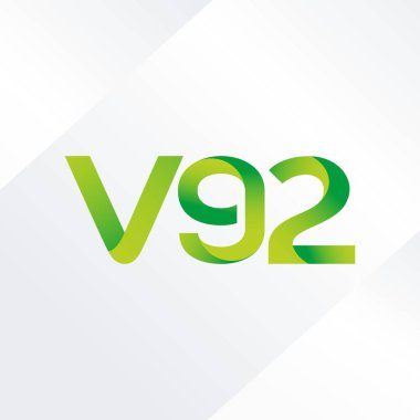V92 ortak mektup logo, vektör çizim