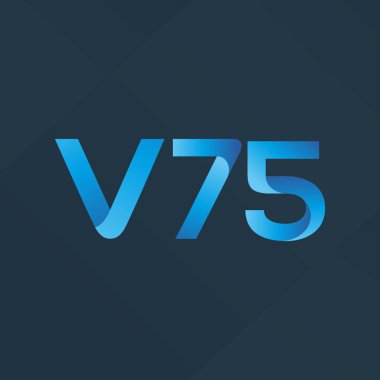 V75 mektup ve dijital numara logo simge