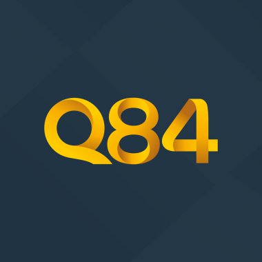 q84 ortak harf ve sayılar logo vektör çizim