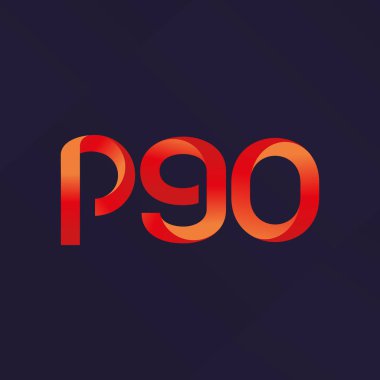 P90 ortak mektup ve sayı logo vektör çizim