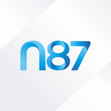 N87 ortak harf ve sayılar logo vektör çizim 