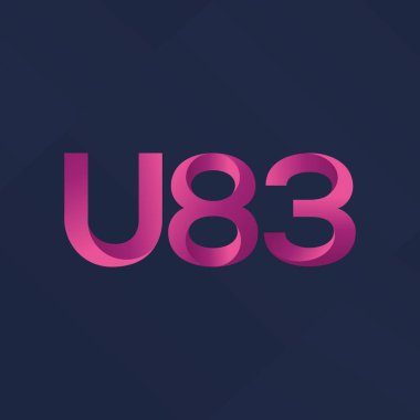 U83 mektup ve dijital numara logo simge