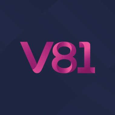 V81 mektup ve dijital numara logo simge