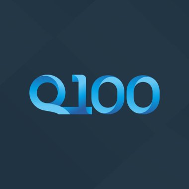 Q100 ortak mektup ve sayı logo vektör çizim
