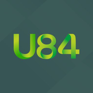 U84 mektup ve dijital numara logo simge