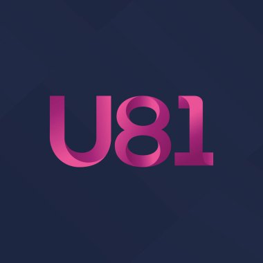 U81 mektup ve dijital numara logo simge