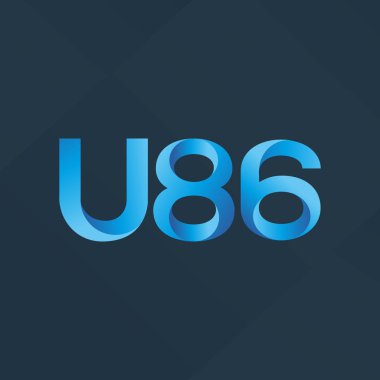 U86 mektup ve dijital numara logo simge