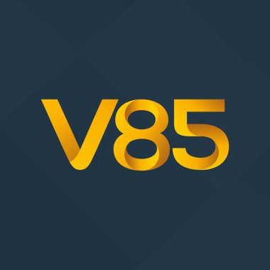 V85 mektup ve dijital numara logo simge