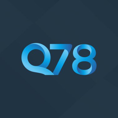 Q78 ortak mektup ve sayı logo vektör çizim