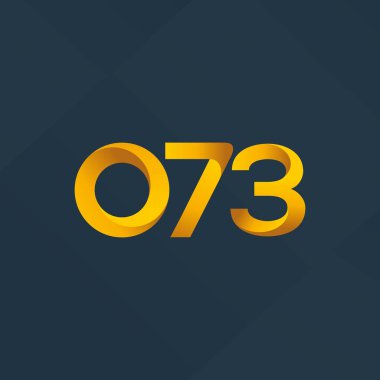 073 ortak mektup ve sayı logosu illüstrasyon vektör