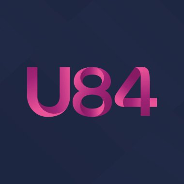 U84 mektup ve dijital numara logo simge