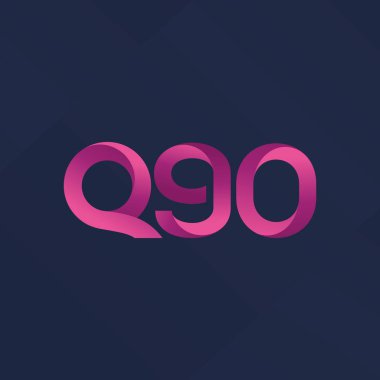 q90 ortak harf ve sayılar logo vektör çizim