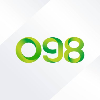 O98 ortak mektup ve sayı logo vektör çizim