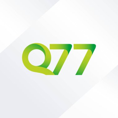  Q77 ortak mektup ve sayı logo vektör çizim