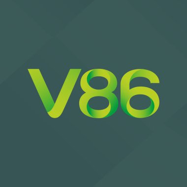 V86 mektup ve dijital numara logo simge