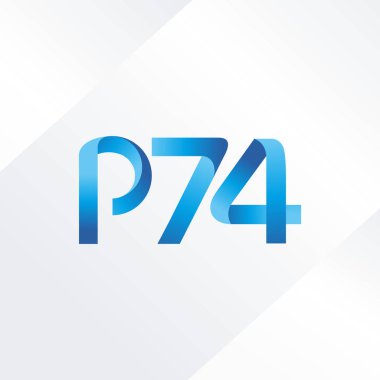  P74 ortak mektup ve sayı logo vektör çizim